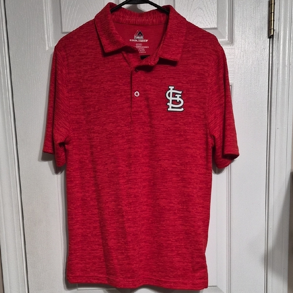 STL Cardinals Baseball Red Polo Shirt Size Small